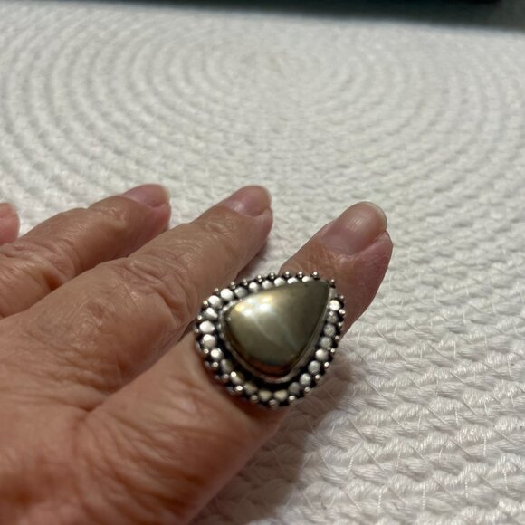 Beautiful APACHE PYRITE Handmade Sterling 925 Ring Size 8.75 #462D - Picture 3 of 3